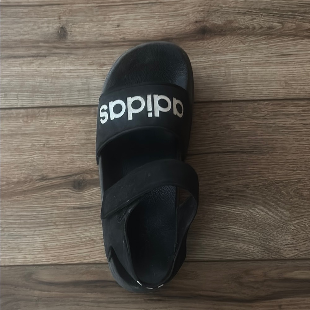 Adidas Black Slide Sandals with Textured Footbed